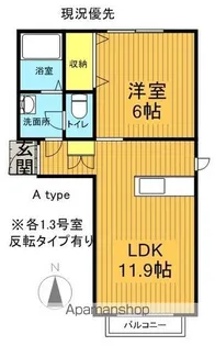 ヴィラ モルゲンレーテⅠ【1階】の間取り