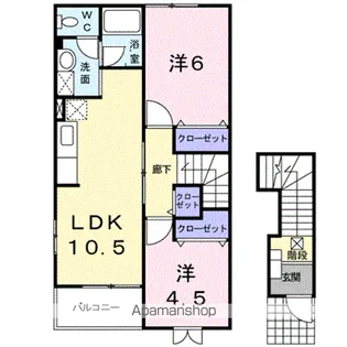 サンフェニックスB【2階】の間取り