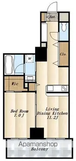 グランシャルール武蔵境【6階】の間取り