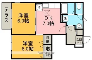 パークサイドラフィネ【1階】の間取り