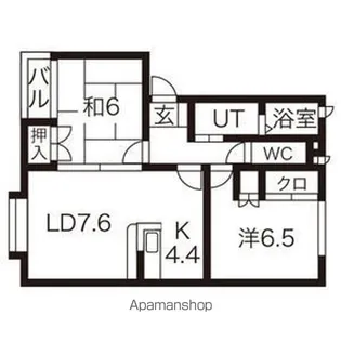 メゾンフルールB【2階】の間取り