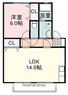 ブルーパール【A202号室】の間取り