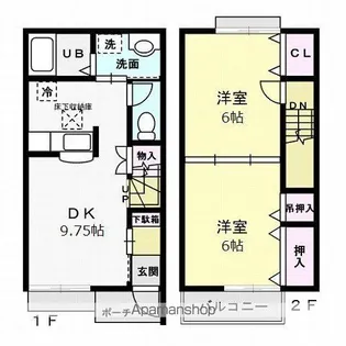 アンダンテ 壱番館【105号室】の間取り