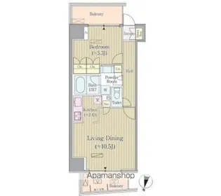 東京都新宿区市谷本村町【マンション】の間取り