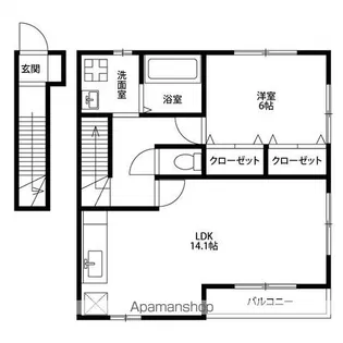 アンプルール リーブル PapillonA【1階】の間取り