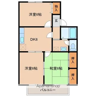 セジュールリベルテB【102号室】の間取り