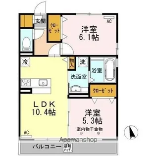 ヴィラ グレンディール【3階】の間取り