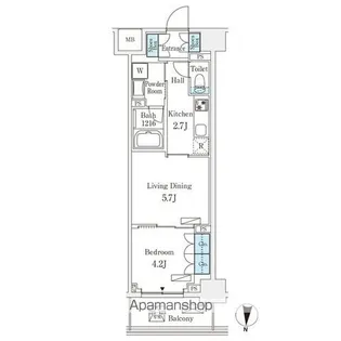 フロンティアレジデンス錦糸公園【2階】の間取り
