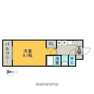 ボヌール【201号室】の間取り