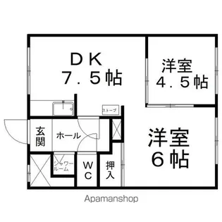 ハイツコーリン【1階】の間取り