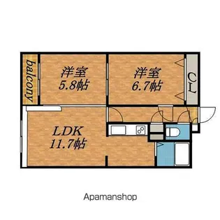ホークメゾン札幌3号館【311号室】の間取り