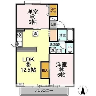 メゾン華城 B棟【2階】の間取り