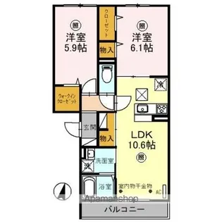 ア レーズ【1階】の間取り
