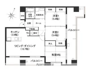 クラシオン地行【2階】の間取り