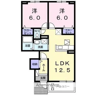 プレジール B【1階】の間取り