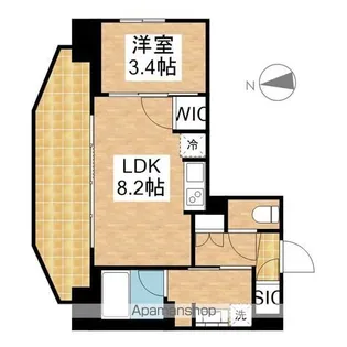 プレサンスロジェ車道駅前NORTH【703号室】の間取り
