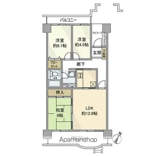 ネオハイツ江戸川台A棟【9階】の間取り