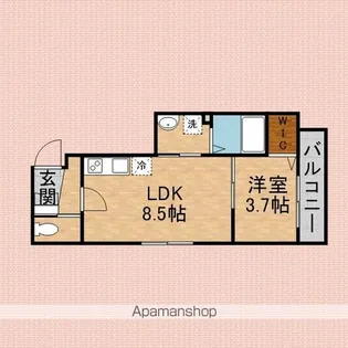LEAF HILLS KAMIFUKUOKA【302号室】の間取り