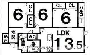 3LDKの間取り画像