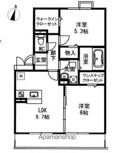 ローズガーデンA棟【1階】の間取り