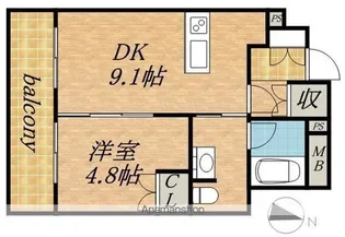ラフィネタワー札幌南3条【2階】の間取り