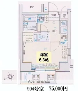 ヴェルト池袋ウエストフォート【9階】の間取り