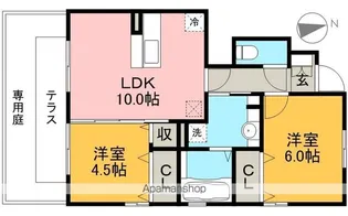 ヴィラ クレスト【1階】の間取り