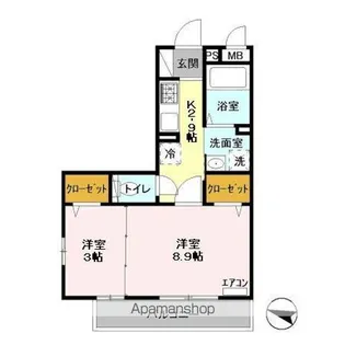 シェドゥーヴル【2階】の間取り