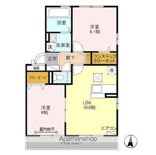 シャルマンドミール A【1階】の間取り