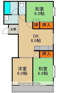 デラックスハイツジョイ【1階】の間取り