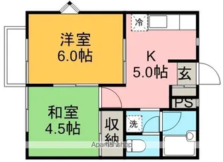 コスモプラザ B【2階】の間取り