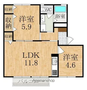 エトワール朝倉A【1階】の間取り
