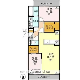 パサログランデ賑町【301号室】の間取り