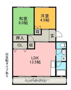CASAアペルタⅠ.Ⅱ【Ⅰ105号室】の間取り