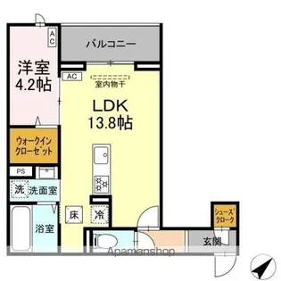 CLASSEUM都賀【1階】の間取り