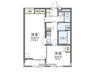 レオパレスバンビーノ花輪【1階】の間取り