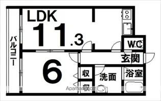 シャルム参番館【305号室】の間取り