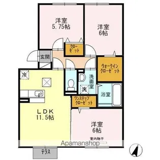 サンハイム須屋 B棟【1階】の間取り
