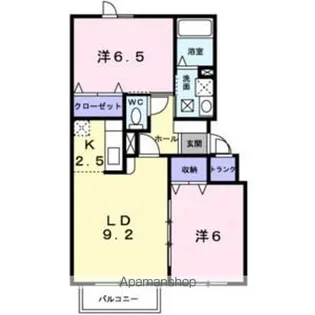 サンリットB【1階】の間取り