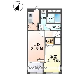 クレシア千草【2階】の間取り