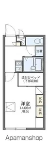 レオパレスM.【101号室】の間取り