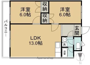 リカータミヤキタ【305号室】の間取り