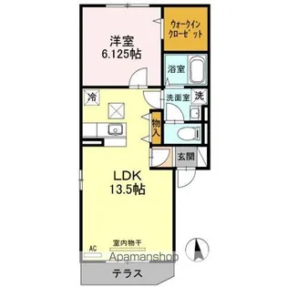 プランドール岩野木【1階】の間取り