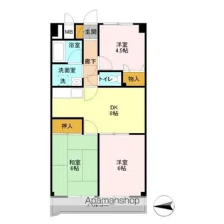 グランシャリオ大宮【1階】の間取り