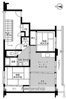 ビレッジハウス相野3号棟【402号室】の間取り