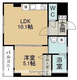 シャルム薬師堂ル・ポン【302号室】の間取り