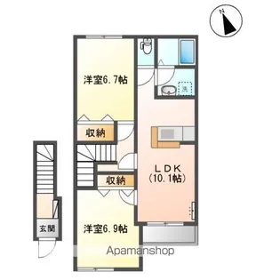 ウッドノート【2階】の間取り