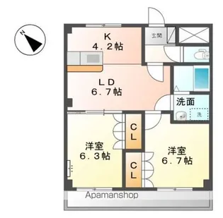 プレステージ壱番館【1階】の間取り