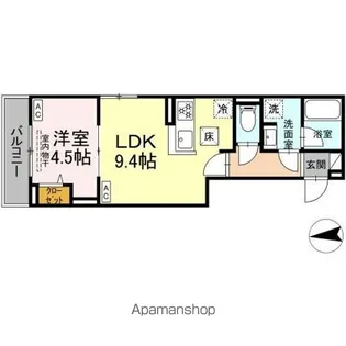セレスティア六町IV【1階】の間取り