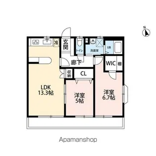 アムール 踊場【2階】の間取り